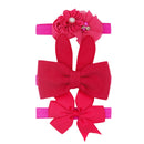 New 3pcs/lot Kids Baby Girls Floral Headband Chiffon Ribbon Bowknot Hair Accessories Hairband Set Elastic Children Kids Headwear