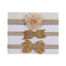 New 3pcs/lot Kids Baby Girls Floral Headband Chiffon Ribbon Bowknot Hair Accessories Hairband Set Elastic Children Kids Headwear