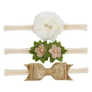 New 3pcs/lot Kids Baby Girls Floral Headband Chiffon Ribbon Bowknot Hair Accessories Hairband Set Elastic Children Kids Headwear