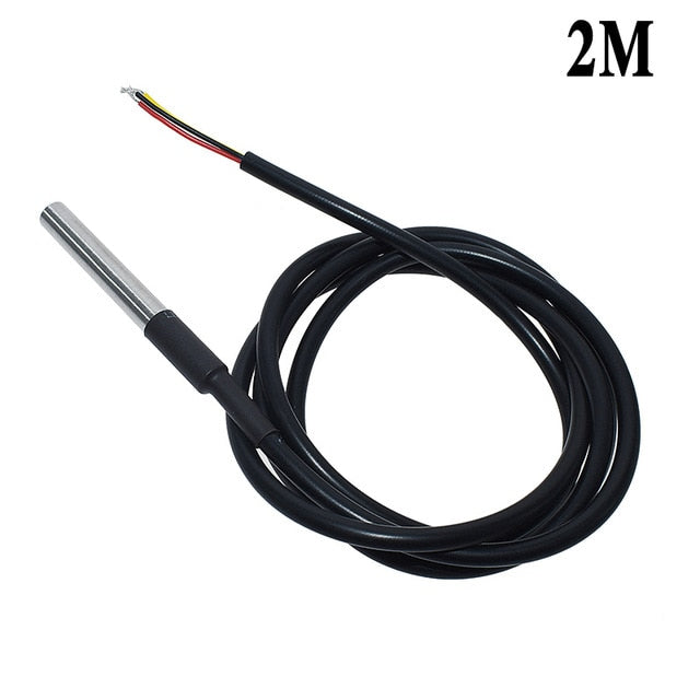 1PCS DS1820 Stainless steel package Waterproof DS18b20 temperature probe temperature sensor 18B20 For Arduino