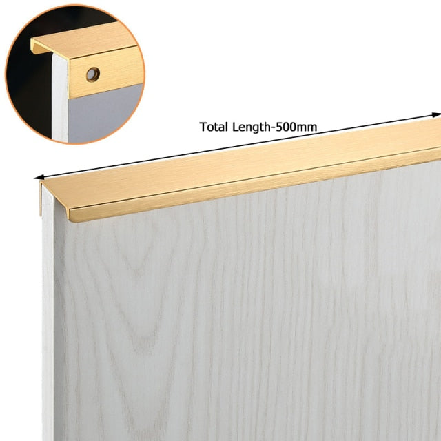 KAK Black Silver Hidden Cabinet Handles Zinc Alloy Kitchen Cupboard Pulls Drawer Knobs Bedroom Door Furniture Handle Hardware