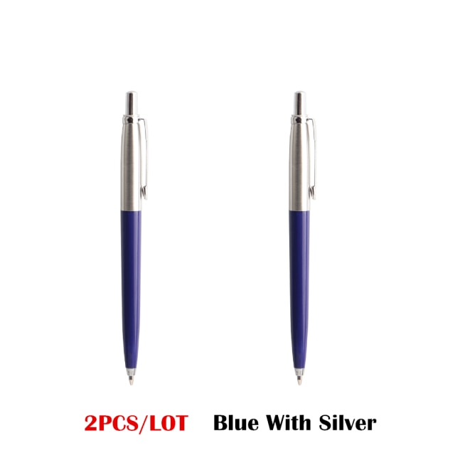 2/6/10/PCS GENKKY Ballpoint Pen Metal Materiall Press Style Ball Pens For School Office Writing Point 0.7mm Ink Color Black Blue