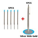 2/6/10/PCS GENKKY Ballpoint Pen Metal Materiall Press Style Ball Pens For School Office Writing Point 0.7mm Ink Color Black Blue