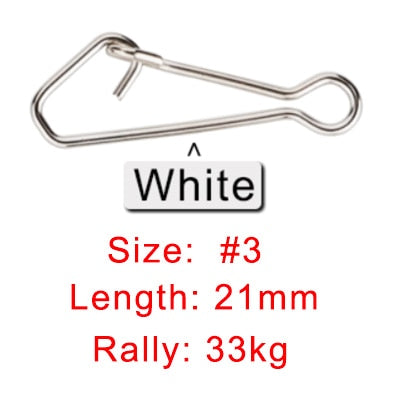 JACKFISH Fishing Connector 50pcs/lot Stainless Steel Fishing swivels Snaps Fishing Hook Sea Ocean Swivel Rolling Snap