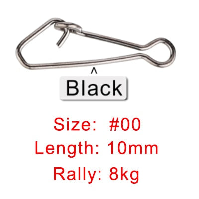 JACKFISH Fishing Connector 50pcs/lot Stainless Steel Fishing swivels Snaps Fishing Hook Sea Ocean Swivel Rolling Snap