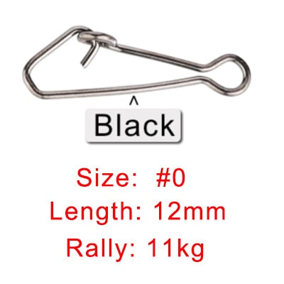 JACKFISH Fishing Connector 50pcs/lot Stainless Steel Fishing swivels Snaps Fishing Hook Sea Ocean Swivel Rolling Snap