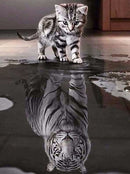 Evershine 5D Diamond Painting Cat Full Square Diamond Embroidery Animals Reflection Pictures Of Rhinestones Mosaic Home Decor