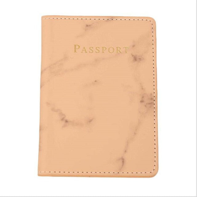 Fashion Women Men Passport Cover Pu Leather Marble Style Travel ID Credit Card Passport Holder Packet Wallet Purse Bags Pouch