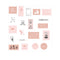Mohamm 60 Sheets Cartoon Stationery Stickers Release Paper Stickers Scrapbooking Accessories School Supplies Diary Photos Albums