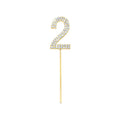 1Pc Glitter Alloy Rhinestone Number Cake Toppers Baby Shower Birthday Decoration Wedding Gold Silver Digital Cakes Dessert Decor