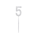 1Pc Glitter Alloy Rhinestone Number Cake Toppers Baby Shower Birthday Decoration Wedding Gold Silver Digital Cakes Dessert Decor