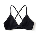Comfort Cotton Bras For Women Thin French Style Bralette Sexy Deep V Triangle Cup Cross Beauty Back Bra Small size
