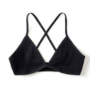 Comfort Cotton Bras For Women Thin French Style Bralette Sexy Deep V Triangle Cup Cross Beauty Back Bra Small size