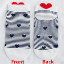 Kawaii Women 3D Ear socks Red Heart Pattern With Big Eyes Cute Campus Simple Basic Fresh Female Sokken Happy Socks Sweet Girls