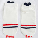 Kawaii Women 3D Ear socks Red Heart Pattern With Big Eyes Cute Campus Simple Basic Fresh Female Sokken Happy Socks Sweet Girls