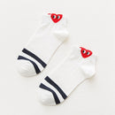 Kawaii Women 3D Ear socks Red Heart Pattern With Big Eyes Cute Campus Simple Basic Fresh Female Sokken Happy Socks Sweet Girls