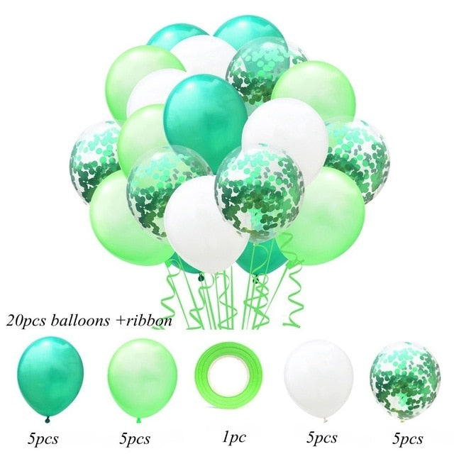 1 Set Metallic Confetti  Balloons With Ribbon