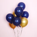 Luminous Blue Latex Balloons And Metallic Chrome Balloons