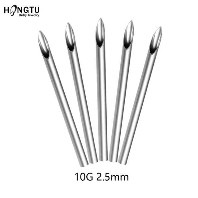 5/30pcs Sterilized Disposable Body Piercing Needles Surgical Steel Tattoo Supply Ear Nose Tongue Lip Navel Piercing Tools 10-20G