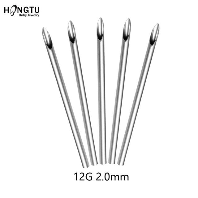 5/30pcs Sterilized Disposable Body Piercing Needles Surgical Steel Tattoo Supply Ear Nose Tongue Lip Navel Piercing Tools 10-20G