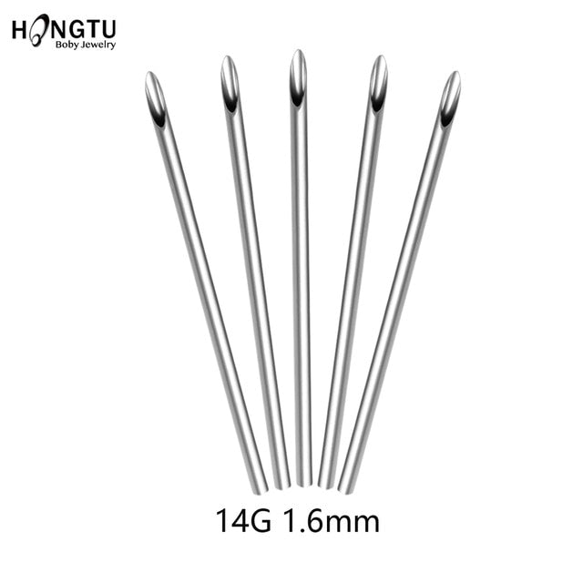 5/30pcs Sterilized Disposable Body Piercing Needles Surgical Steel Tattoo Supply Ear Nose Tongue Lip Navel Piercing Tools 10-20G