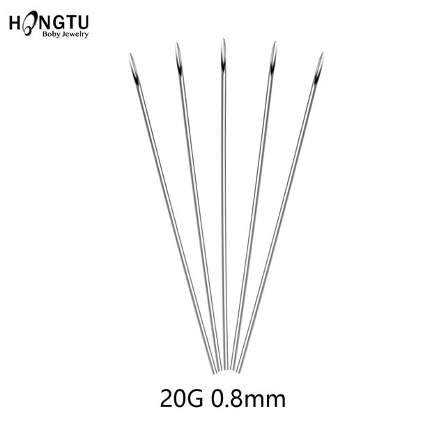 5/30pcs Sterilized Disposable Body Piercing Needles Surgical Steel Tattoo Supply Ear Nose Tongue Lip Navel Piercing Tools 10-20G