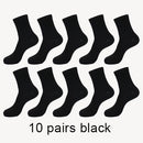 MWZHH 10 Pairs Men Cotton Socks Men Brand New Business Leisure Dress Socks Male 100 Cotton Socks Long Warm Socks Black For gifts