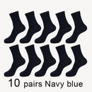 MWZHH 10 Pairs Men Cotton Socks Men Brand New Business Leisure Dress Socks Male 100 Cotton Socks Long Warm Socks Black For gifts