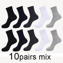 MWZHH 10 Pairs Men Cotton Socks Men Brand New Business Leisure Dress Socks Male 100 Cotton Socks Long Warm Socks Black For gifts