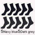 MWZHH 10 Pairs Men Cotton Socks Men Brand New Business Leisure Dress Socks Male 100 Cotton Socks Long Warm Socks Black For gifts