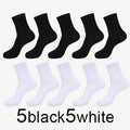 MWZHH 10 Pairs Men Cotton Socks Men Brand New Business Leisure Dress Socks Male 100 Cotton Socks Long Warm Socks Black For gifts