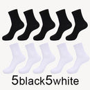 MWZHH 10 Pairs Men Cotton Socks Men Brand New Business Leisure Dress Socks Male 100 Cotton Socks Long Warm Socks Black For gifts