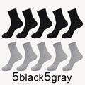 MWZHH 10 Pairs Men Cotton Socks Men Brand New Business Leisure Dress Socks Male 100 Cotton Socks Long Warm Socks Black For gifts