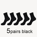 MWZHH 10 Pairs Men Cotton Socks Men Brand New Business Leisure Dress Socks Male 100 Cotton Socks Long Warm Socks Black For gifts