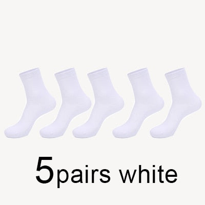 MWZHH 10 Pairs Men Cotton Socks Men Brand New Business Leisure Dress Socks Male 100 Cotton Socks Long Warm Socks Black For gifts