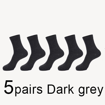 MWZHH 10 Pairs Men Cotton Socks Men Brand New Business Leisure Dress Socks Male 100 Cotton Socks Long Warm Socks Black For gifts