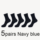 MWZHH 10 Pairs Men Cotton Socks Men Brand New Business Leisure Dress Socks Male 100 Cotton Socks Long Warm Socks Black For gifts