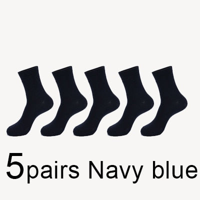 MWZHH 10 Pairs Men Cotton Socks Men Brand New Business Leisure Dress Socks Male 100 Cotton Socks Long Warm Socks Black For gifts
