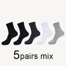 MWZHH 10 Pairs Men Cotton Socks Men Brand New Business Leisure Dress Socks Male 100 Cotton Socks Long Warm Socks Black For gifts