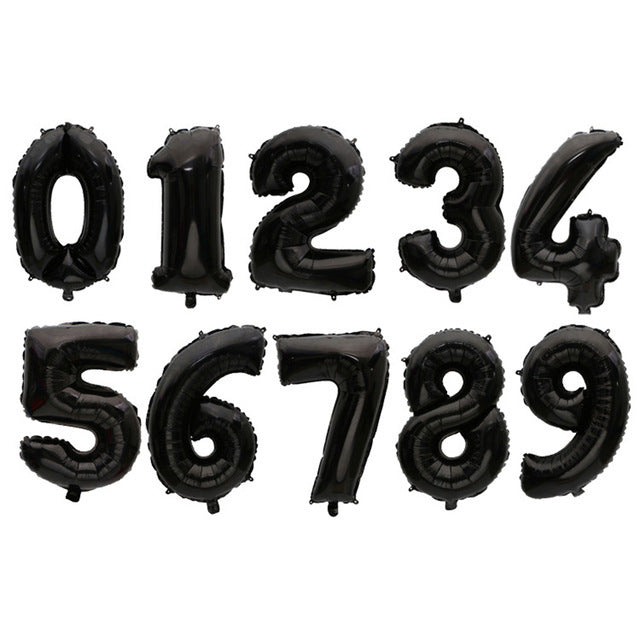 16 32 40 Inch Silver Gold Foil Number Balloons Digital Globos Birthday Wedding Party Decorations Ballons Baby Shower Supplies