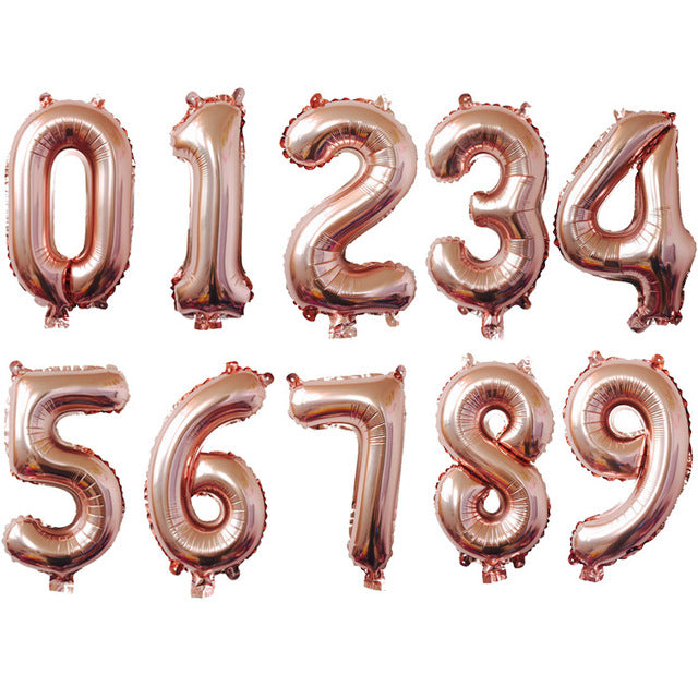 16 32 40 Inch Silver Gold Foil Number Balloons Digital Globos Birthday Wedding Party Decorations Ballons Baby Shower Supplies