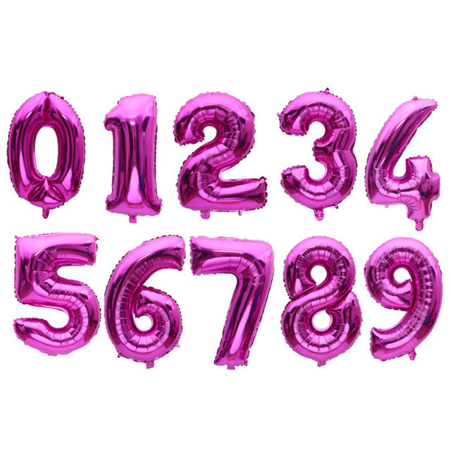 16 32 40 Inch Silver Gold Foil Number Balloons Digital Globos Birthday Wedding Party Decorations Ballons Baby Shower Supplies