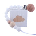 Baby Wood Beaded Pacifier Clip Silicone Chain Nipple Holder Infant Soother Teether