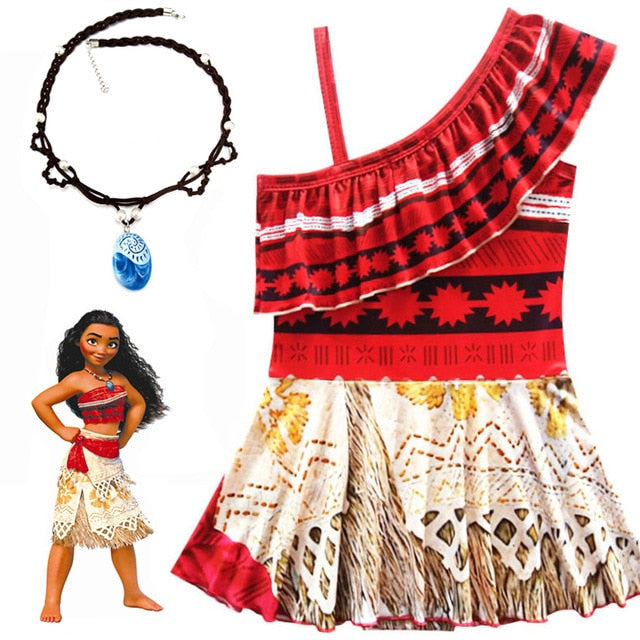 2020 Girls Moana Cosplay Costume for Kids Vaiana Princess Dress Clothes for Halloween Costumes for girls baby Girl party dresses