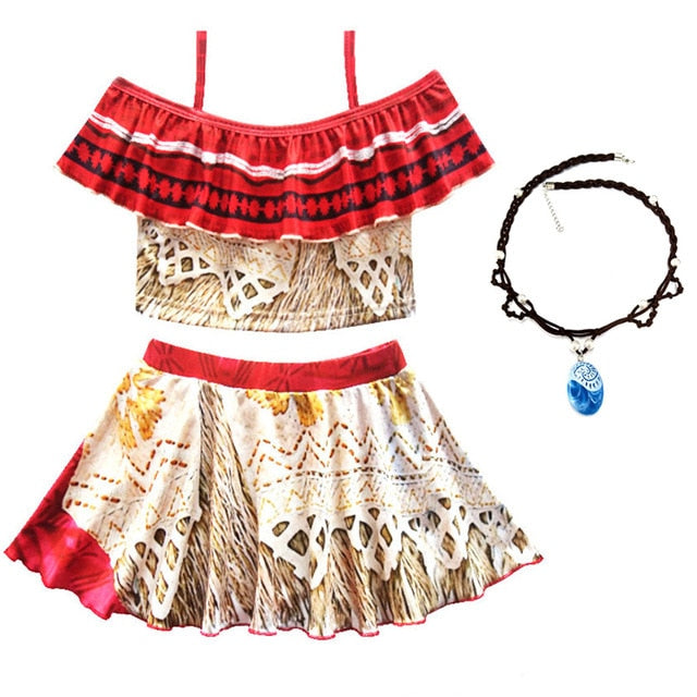 2020 Girls Moana Cosplay Costume for Kids Vaiana Princess Dress Clothes for Halloween Costumes for girls baby Girl party dresses