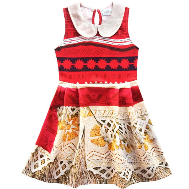 2020 Girls Moana Cosplay Costume for Kids Vaiana Princess Dress Clothes for Halloween Costumes for girls baby Girl party dresses