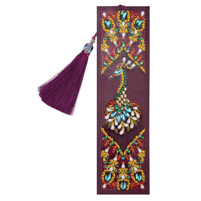 Diamond Painting Bookmark 5D DIY Special Shaped Diamond Art Mosaic Leather Tassel Book Marks Diamond Embroidery Cross Stitch