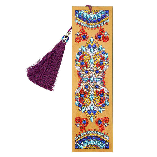 Diamond Painting Bookmark 5D DIY Special Shaped Diamond Art Mosaic Leather Tassel Book Marks Diamond Embroidery Cross Stitch