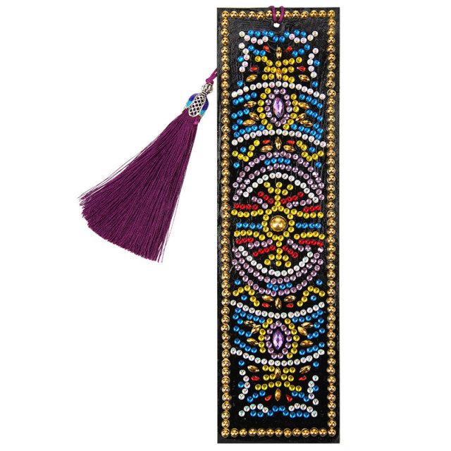 Diamond Painting Bookmark 5D DIY Special Shaped Diamond Art Mosaic Leather Tassel Book Marks Diamond Embroidery Cross Stitch