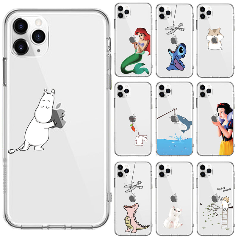 artoon Character Transparent Silicone Case For iPhone X Case 5 5S 6 6S 7 8 Plus X XS Max XR 7 SE  8 11Pro